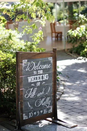 CUSTOMIZABLE DRYING RACK CHALKBOARD - $40 "Welcome to the Wedding of ..." Includes personalized names & date