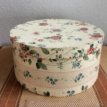FLORAL HAT BOX - $10 MORE DETAILS & PICS...