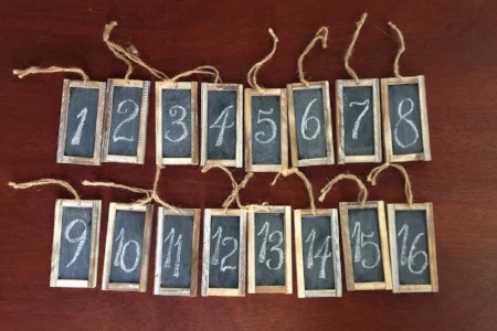 Table Number Tags for Brandon & Bethany