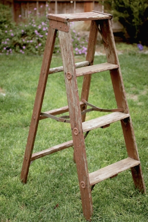 Rustic Wood A-Frame Ladder - $25 MORE DETAILS & PICS...