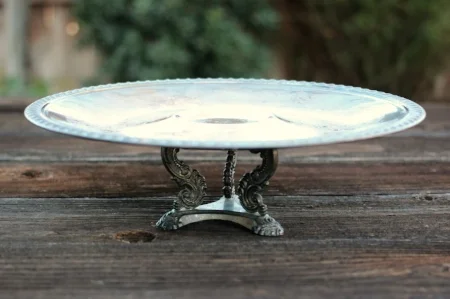 FOOTED PEDESTAL TRAY - $10 12" D X 3" H