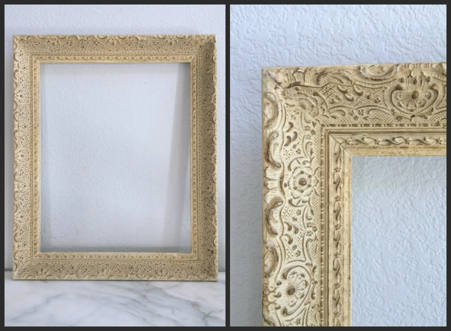 LARGE - CREAM/GOLD ORNATE FLORAL - 16 X 20- $15