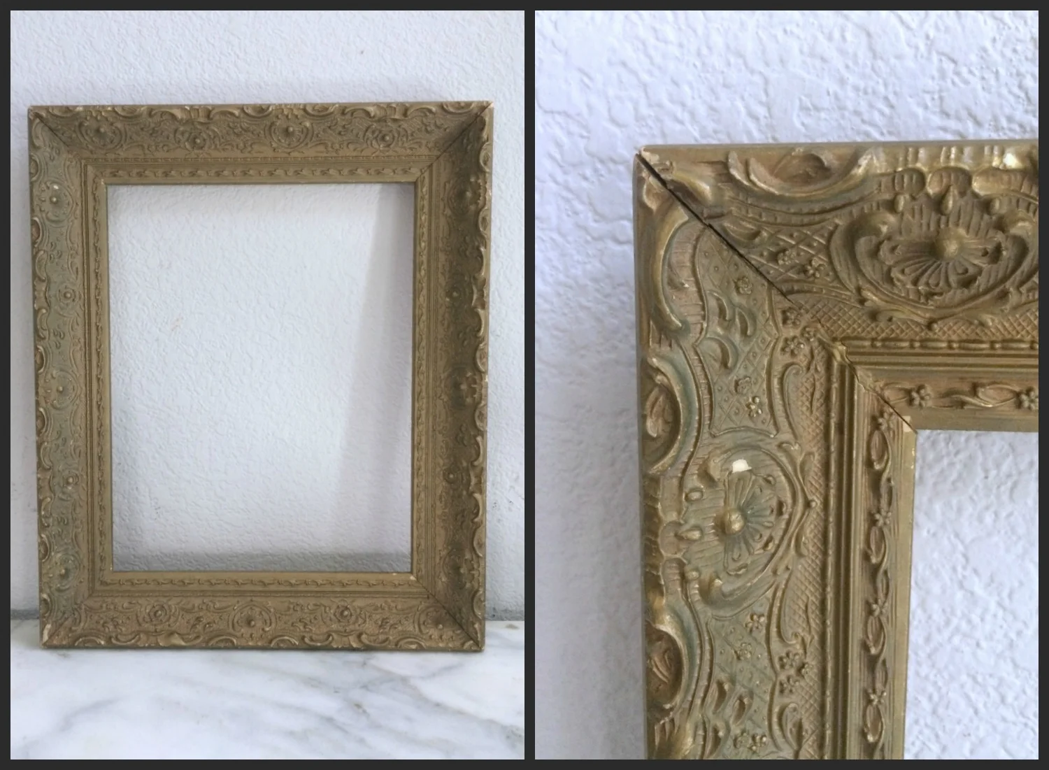SMALL - ANTIQUE GOLD FLORAL - 15"X 18" - $10