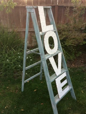 TALL L.O.V.E.LADDER - $50 W/TIN-TYPE LETTERS
