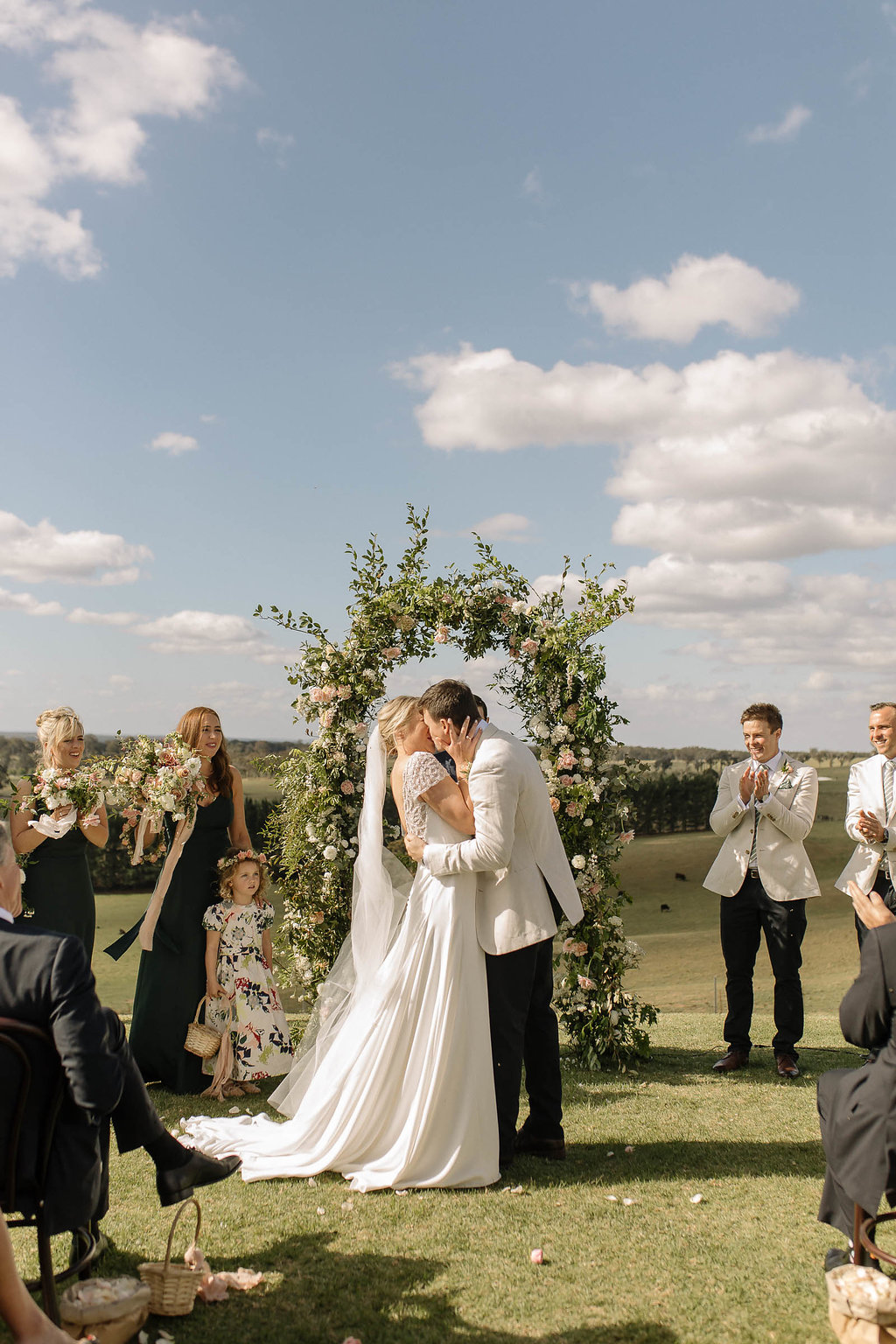 Bride and Groom, southern highalands wedding : floral arch : sydney florist and event designer .JPG