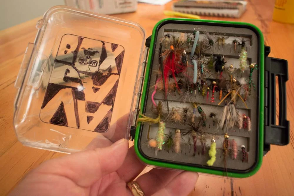 Anterior aspect of Vagabox - full of flies, many I've never fished.
