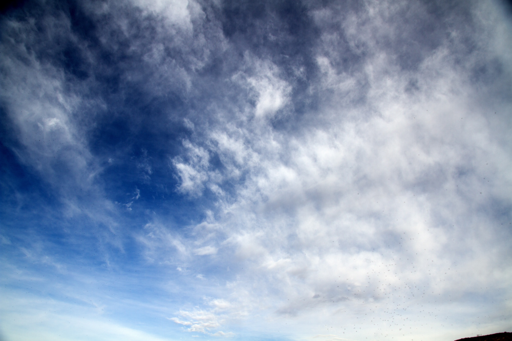 Blue skies over the Grey Reef with some clouds for texture and highs in the 70s