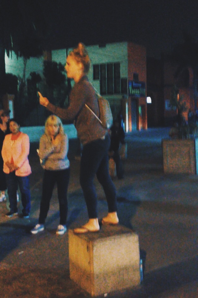 Laci preaches powerfully to a crowd (not pictured) on the Spirit of Adoption. 