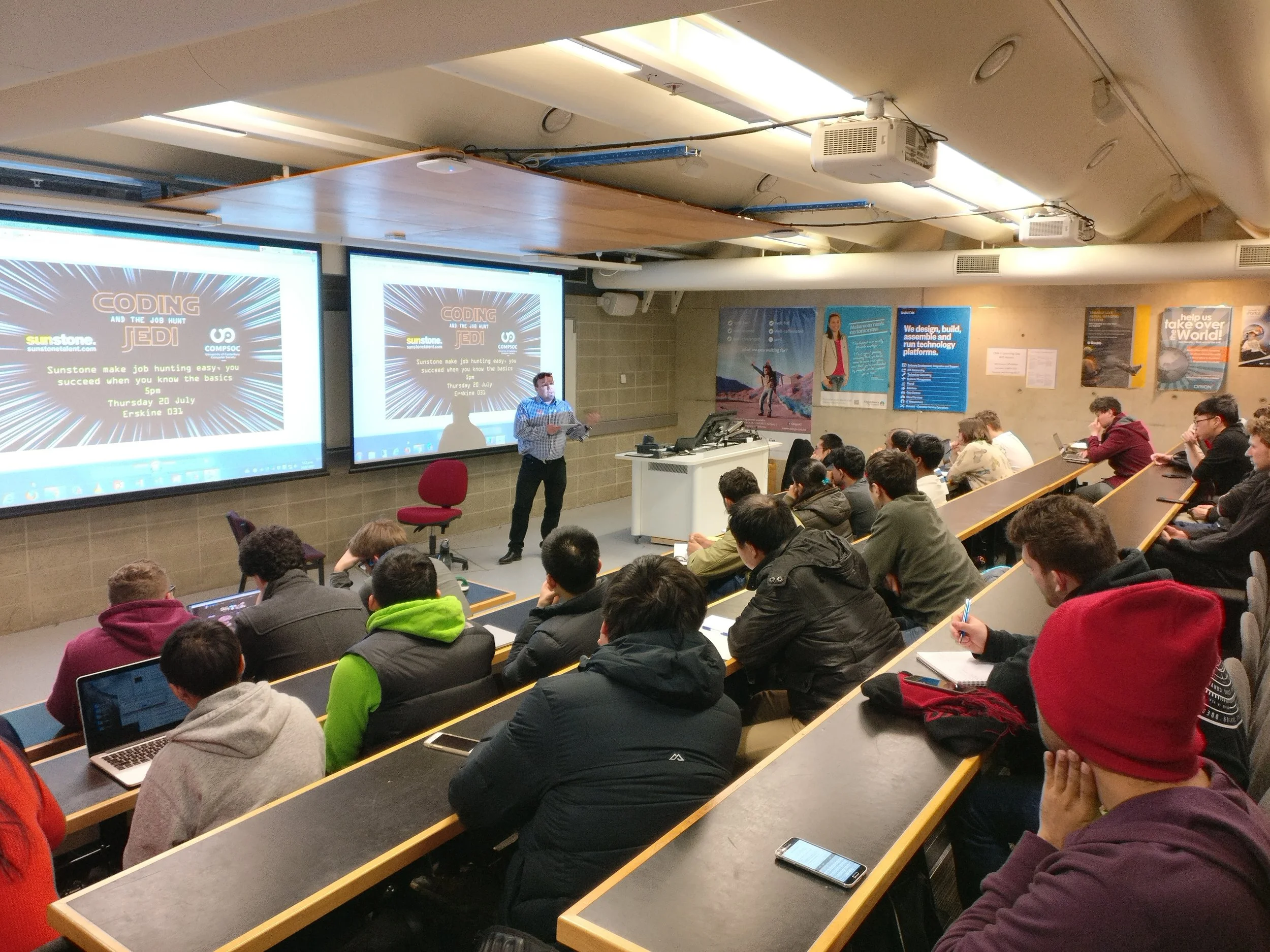 Paul giving his talk - photo by Sam Yamoah (CompSoc)