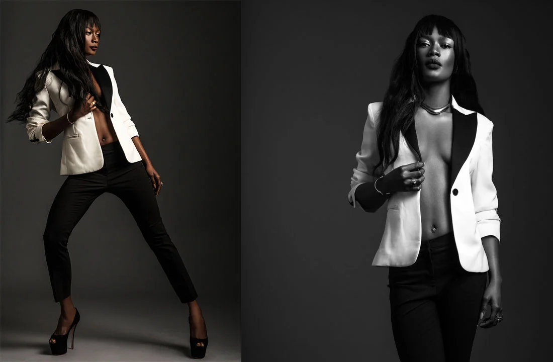 Simple Staples of a Blazer, Pants, Heels