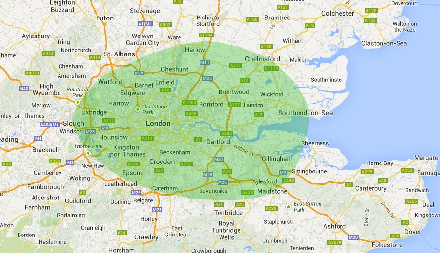Map of area we cover