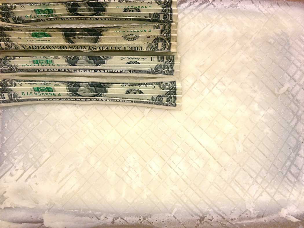 The process of making "Smells like Money (Hungry Spirits)" 2015 and "Spent Flower," 2015