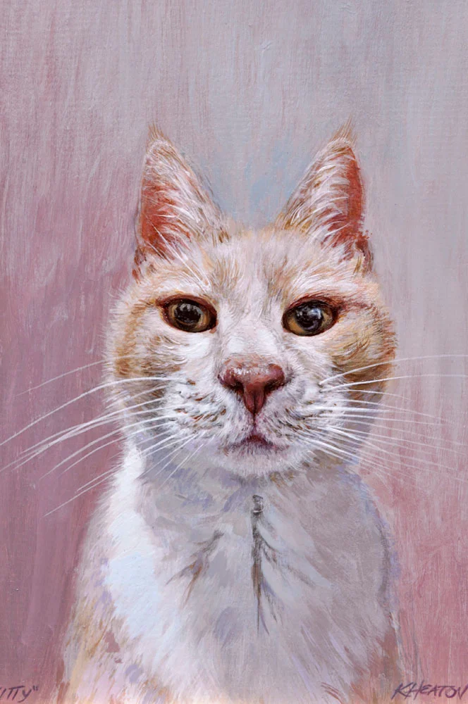 "Kitty," 2017. Acrylic on wood panel. 10" x 7.5"