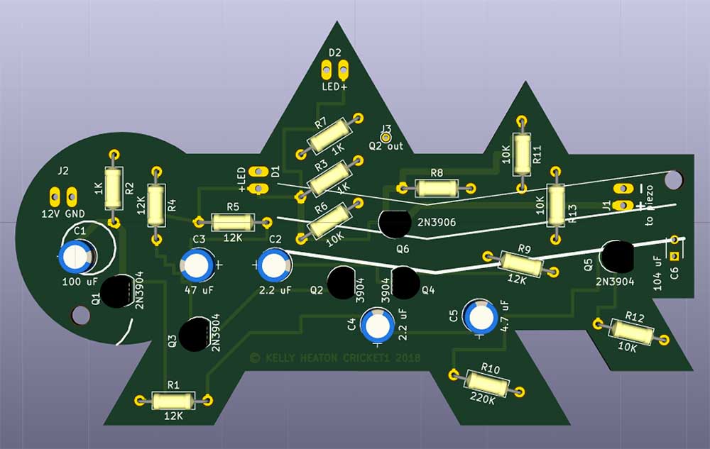 KiCad 3d simulation of the pcb