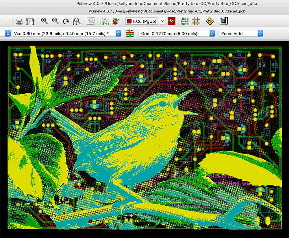 to add Microbe bang Pretty bird PCB — Kelly Heaton Studio