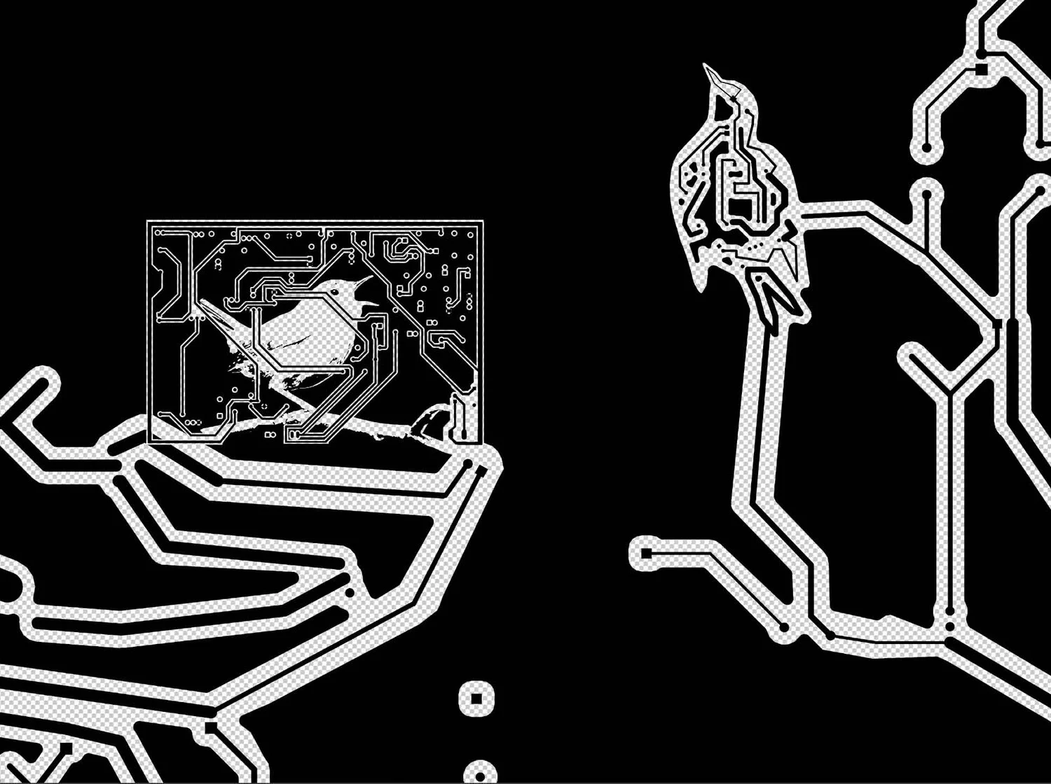 Screenshot from a work in progress. Birds in various cages, Faraday or otherwise. September 2019