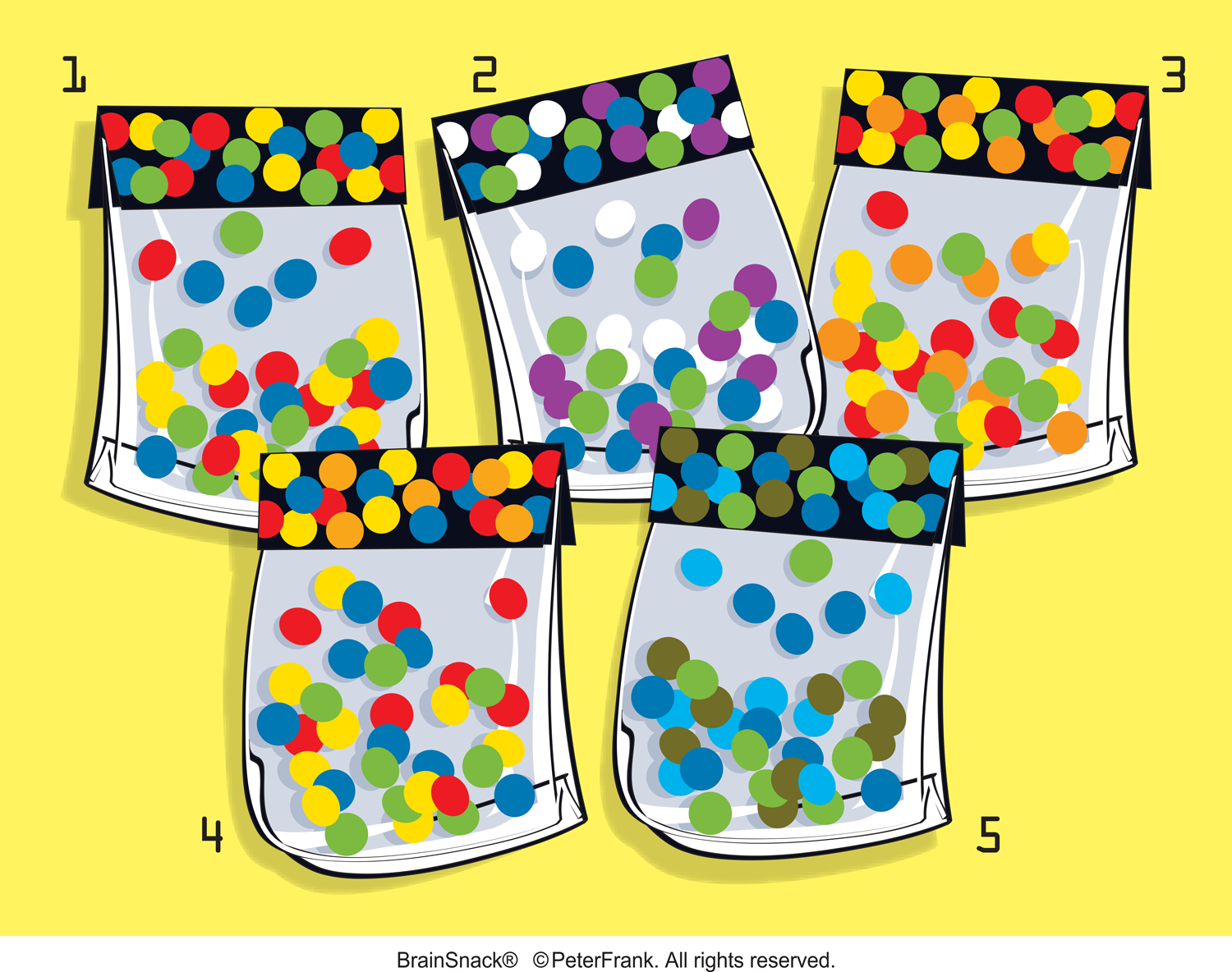 A mistake has been made on one of the sweet vags, Which bag (1-5)?