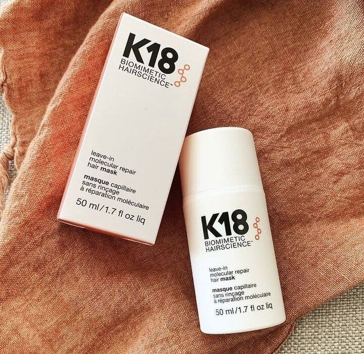 Did you know we carry @k18hair products? The Leave-In Molecular Repair Hair Mask is a MUST have! It's a leave-in treatment mask for all hair types that clinically reverses damage in four minutes. The patented peptide technology works to repair damage
