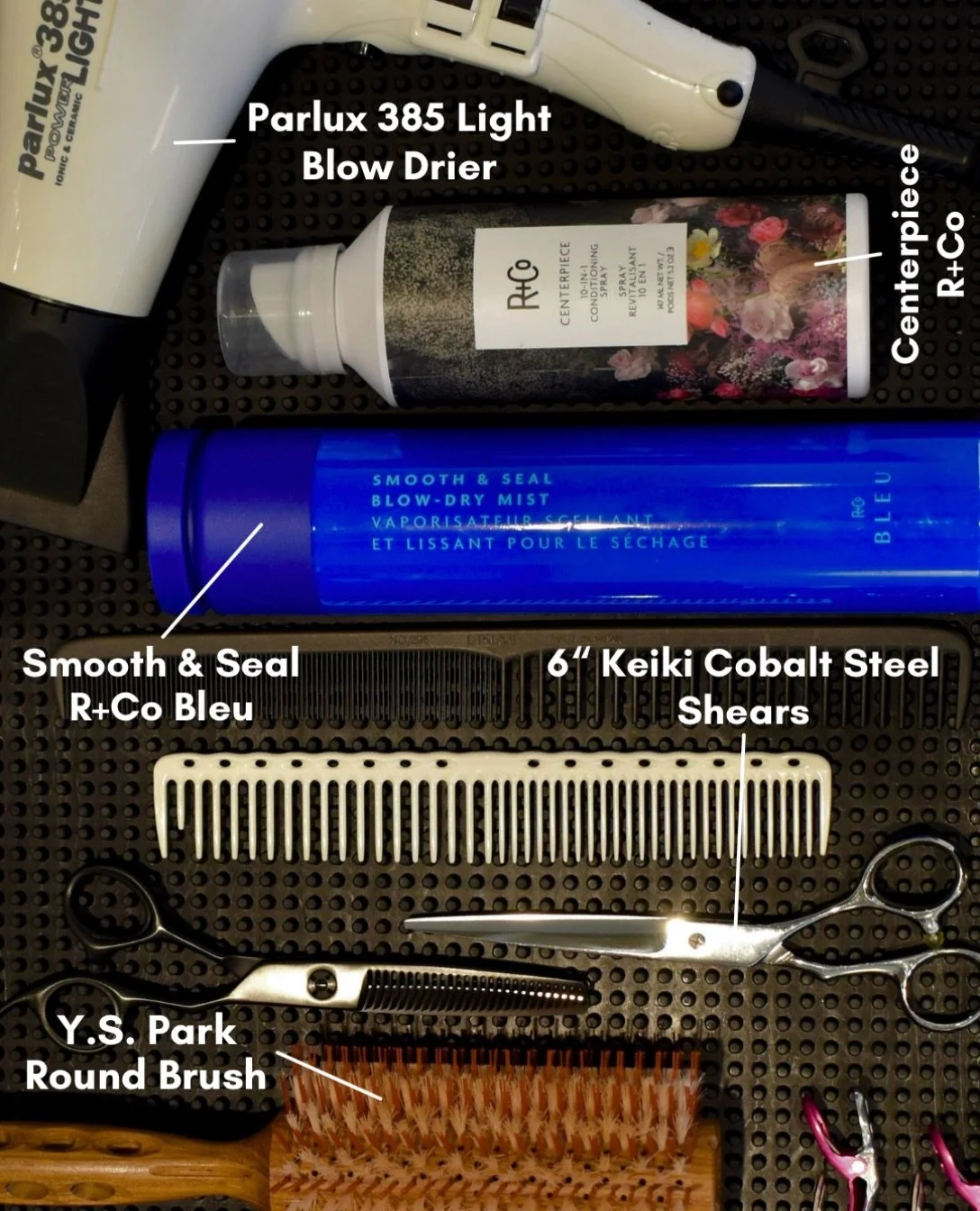 Daily Station Lineup ⭐️ 

💫 Parlux 385 Light Blow Dryer &mdash; the #1 essential for the perfect blow-dry
💫 R+Co Centerpiece All-In-One Conditioner Spray &mdash; for smooth, manageable hair
💫 R+Co Bleu Smooth &amp; Seal Blow-Dry Spray &mdash; for 