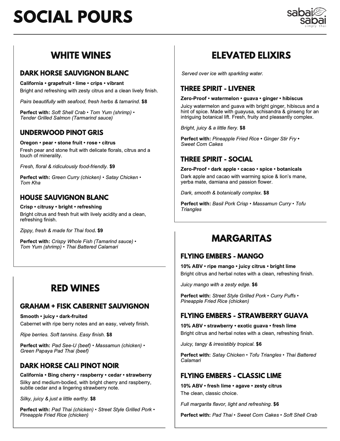 Sabai Sabai Simply Thai - Beer & Wine