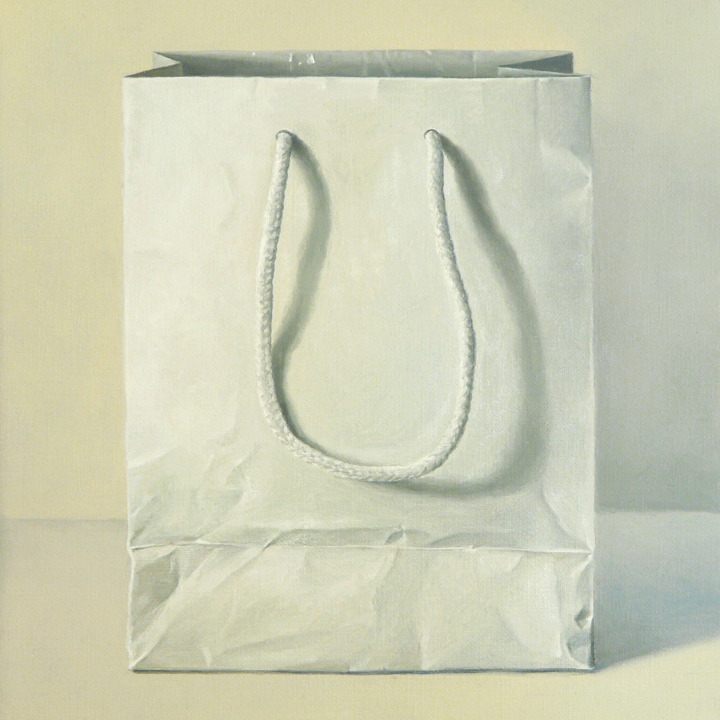  White Gift Bag  oil on linen - 12” x 12” 