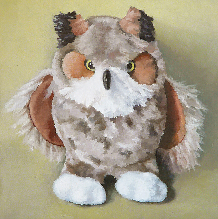  Manchego The Owl  oil on panel - 12” x 12” 