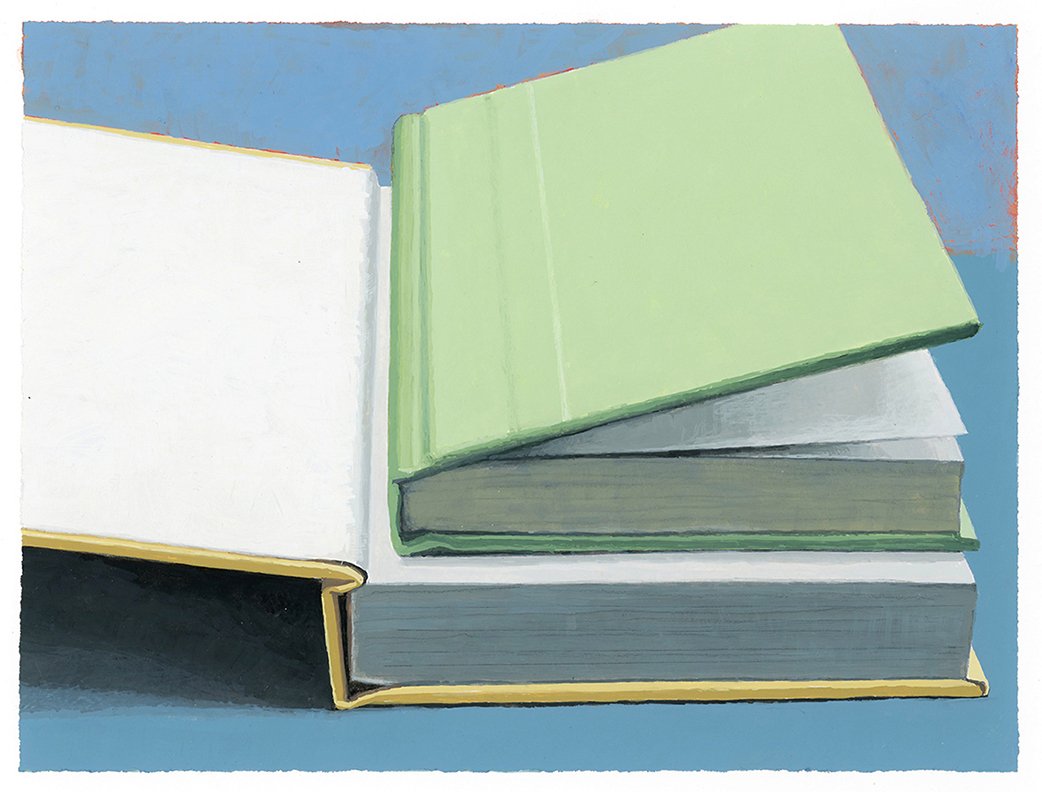  Green Book On Yellow Book  gouache - 6.5” x 8.5” 