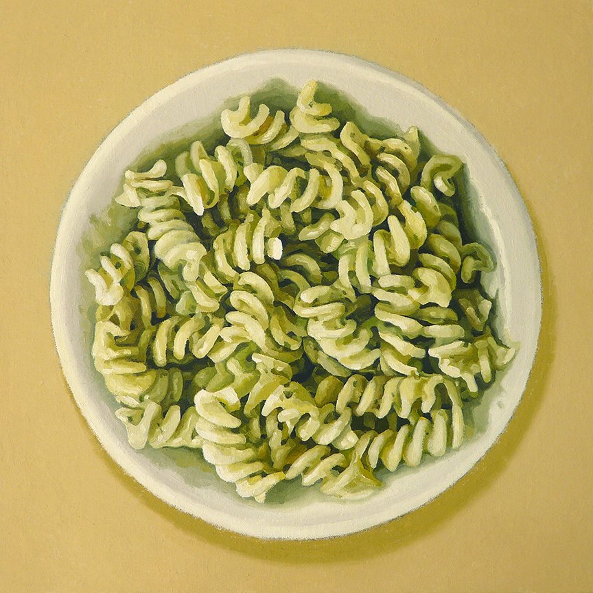  Fusilli With Pesto  oil on panel - 12” x 12” 