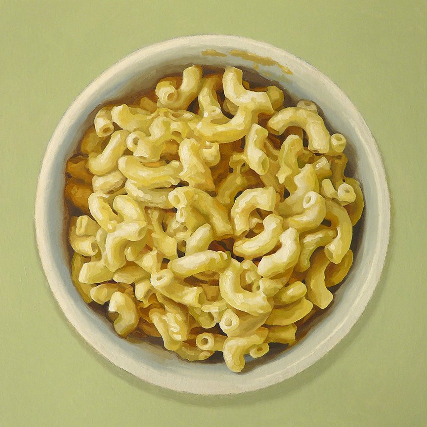  Macaroni With Cheese  oil on panel - 12” x 12” 