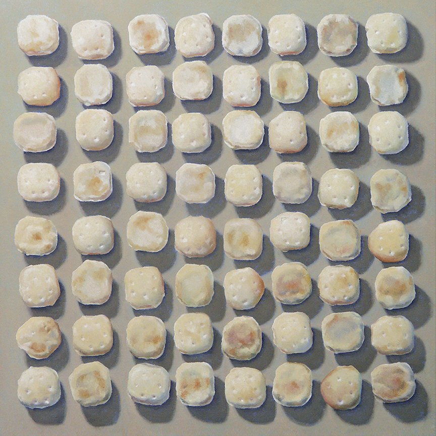  Sixty Four Oyster Crackers  oil on panel - 16” x 16” 
