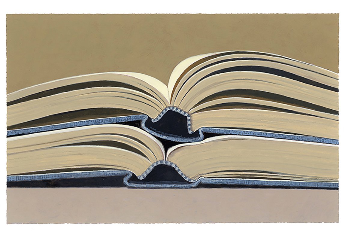  Two Dictionaries  gouache - 5.5” x 9” 