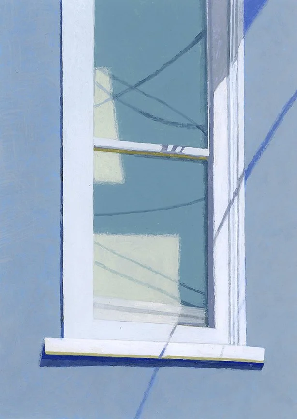  Blue Window  gouache - 7” x 5” 