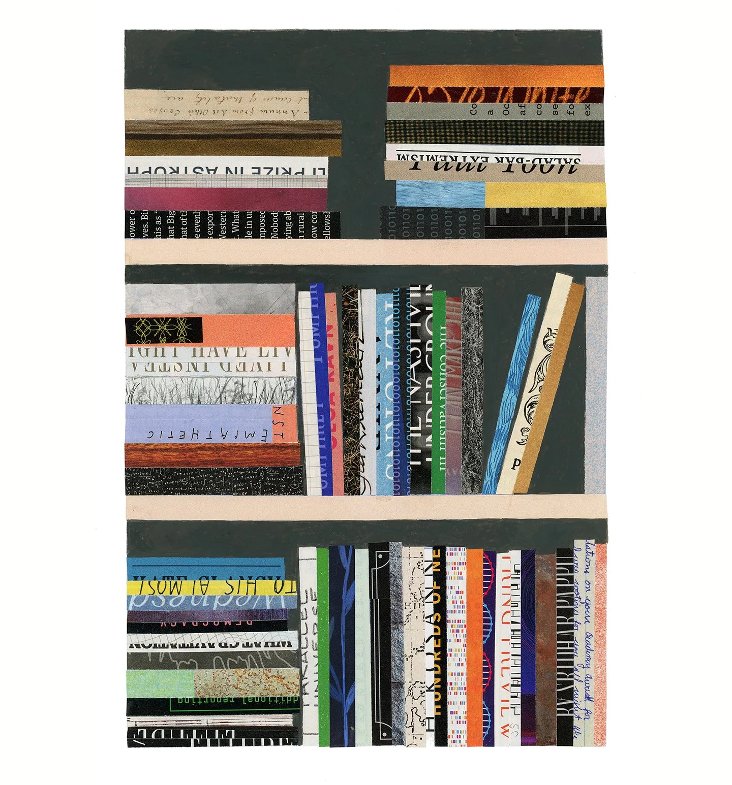  Parallel Universe  collaged printed materials and gouache  14” x 11” 