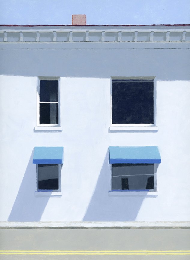  Blue Awnings  gouache - 11” x 8” 