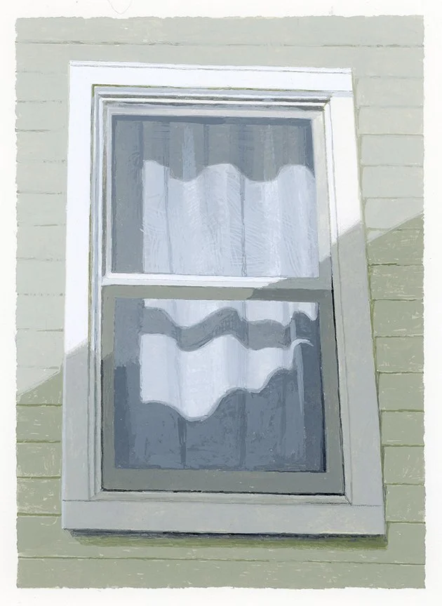  Curtain Shadows  gouache - 7” x 5” 