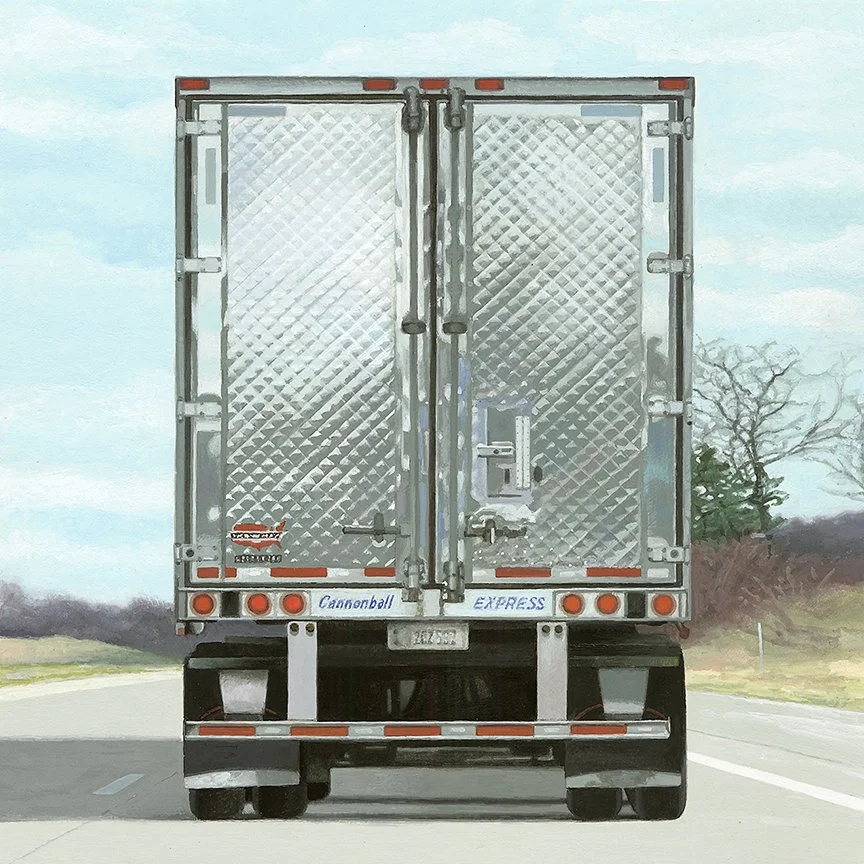  Cannonball Express  gouache - 9” x 9” 