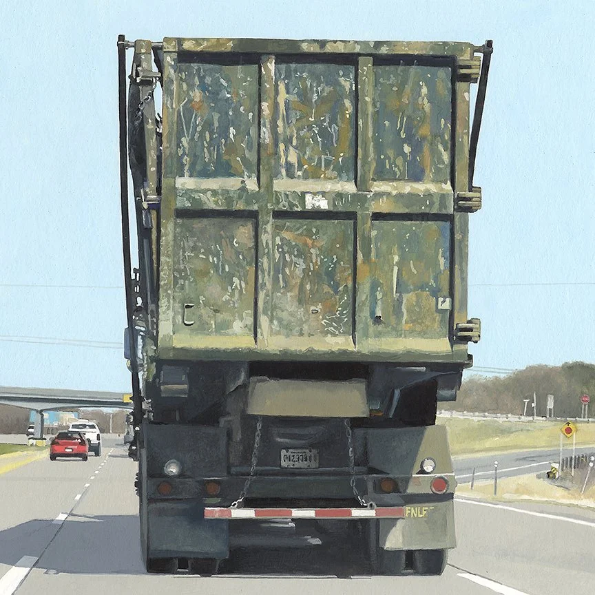  Dump Truck  gouache - 9” x 9” 