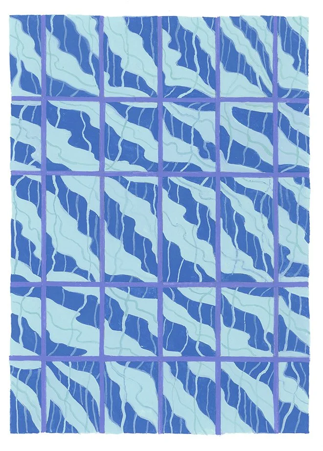  Window Reflections 3  gouache - 7” x 5” 