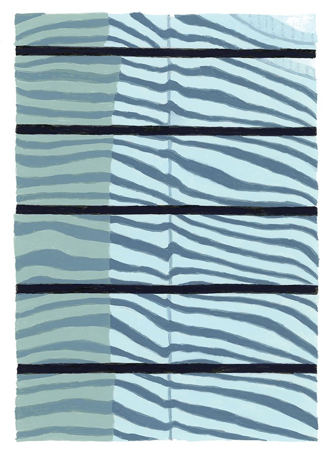  Window Reflections 5  gouache - 7” x 5” 