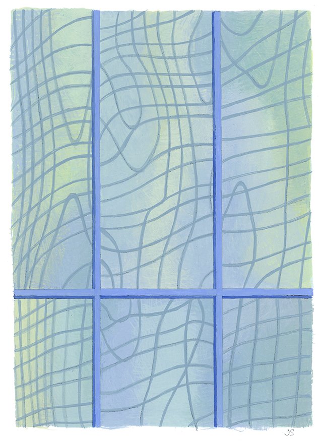  Window Reflections 10  gouache - 7” x 5” 