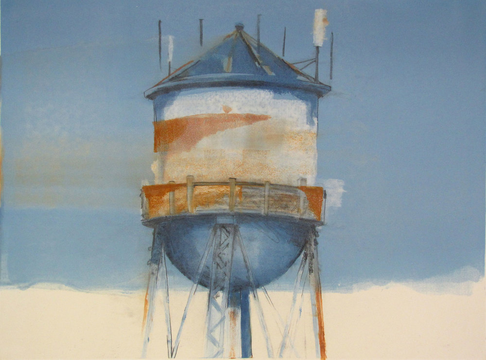 © 2013, Stephen MacFarlane, Over Georgetown, Monotype and graphite on paper. 24″ x 18″. Photo: Bret Corrington.