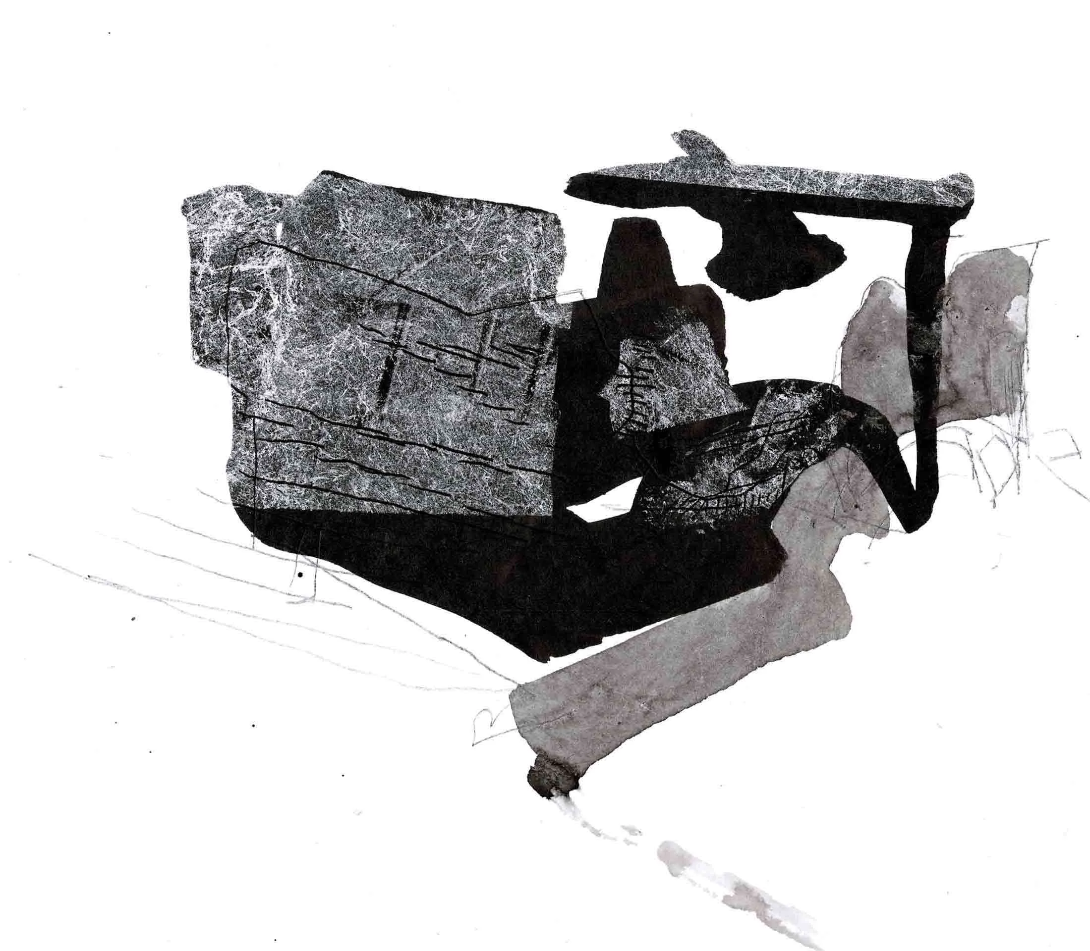 9" x 9", Sumi Ink on Tyvak. 2015 