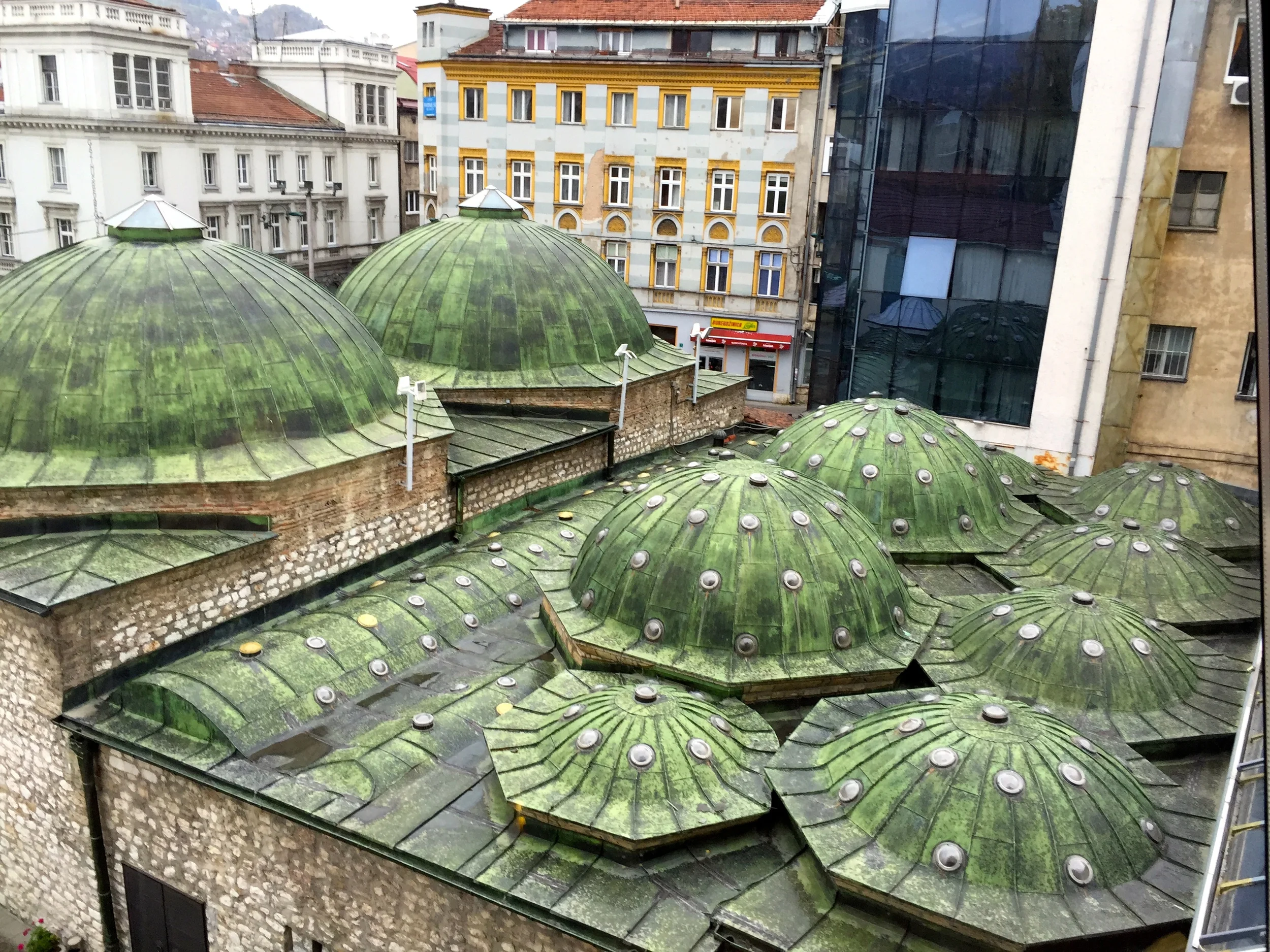 The roof of the old Turkish bath-house. 