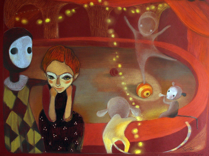  In the circus   50 x &nbsp;60 &nbsp;pastel on the paper . 2009  