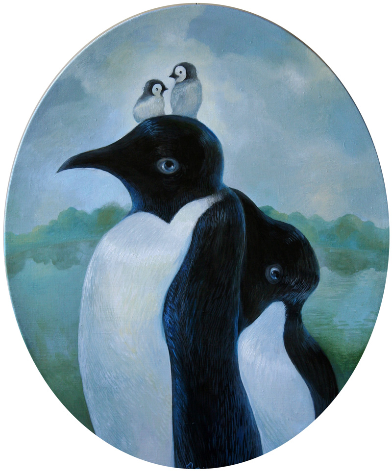  Penguins   50 x 60 &nbsp;oil on canvas . 2011  
