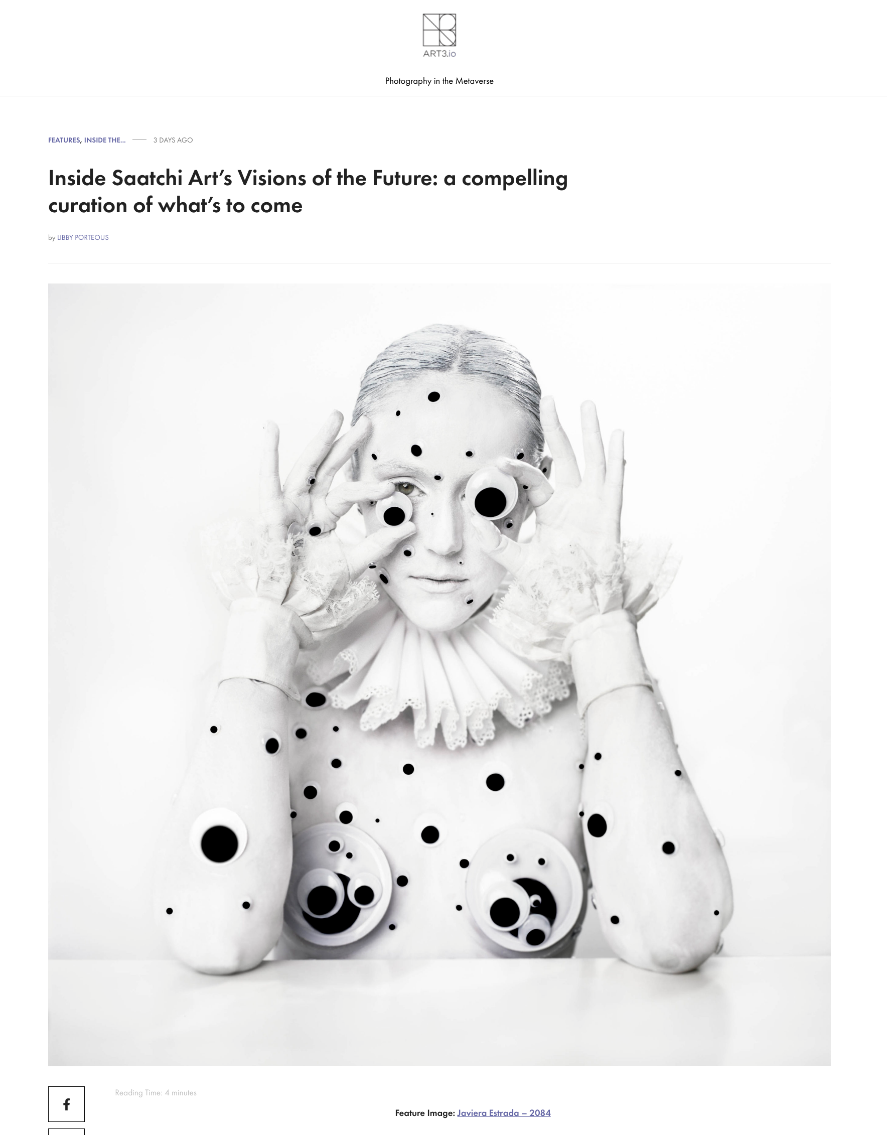 ART3.io Features "2084" as the Lead Image for Saatchi Art's Visions of the Future