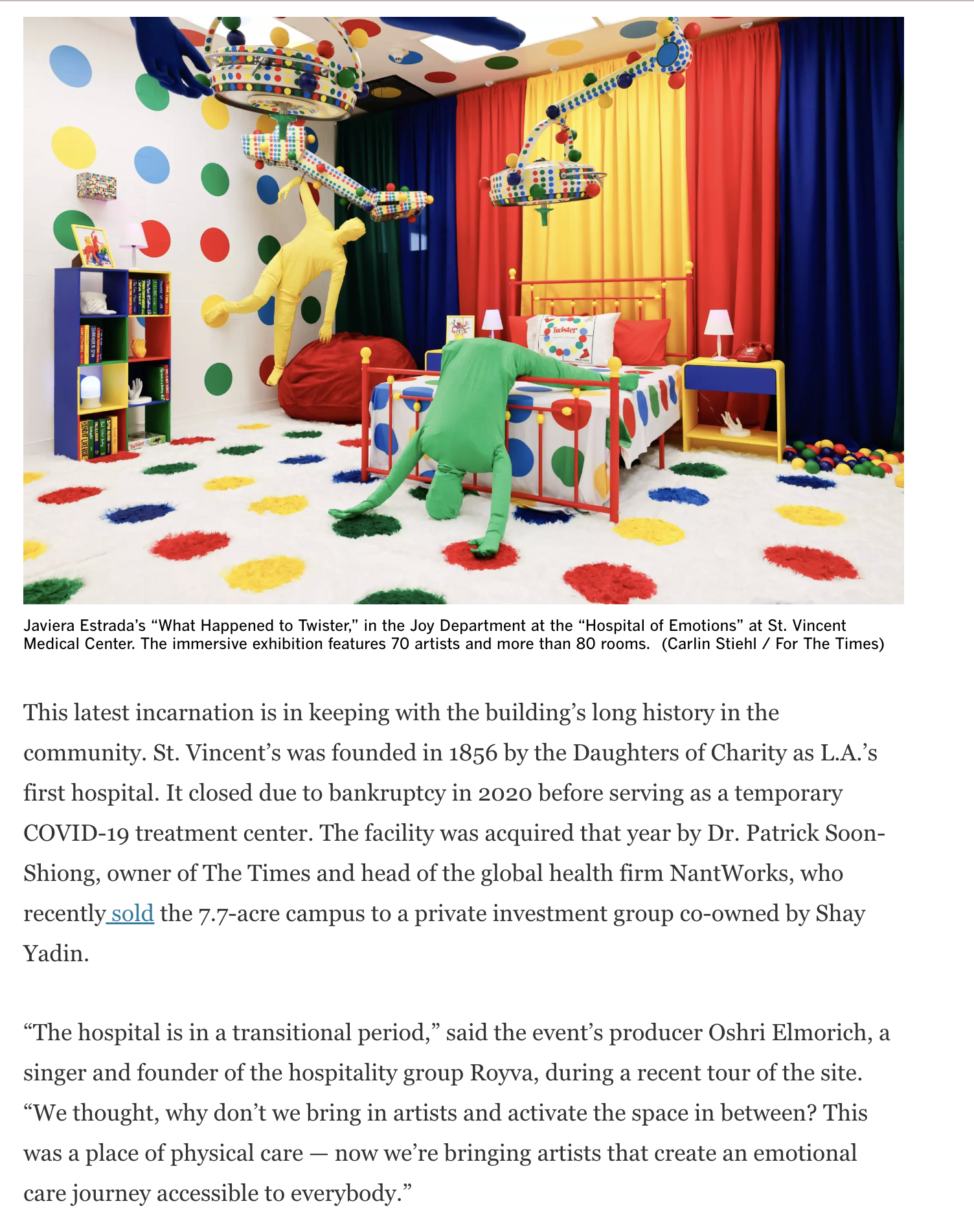 Los Angeles Times Features "What Happened to Twister" at Hospital of Emotions