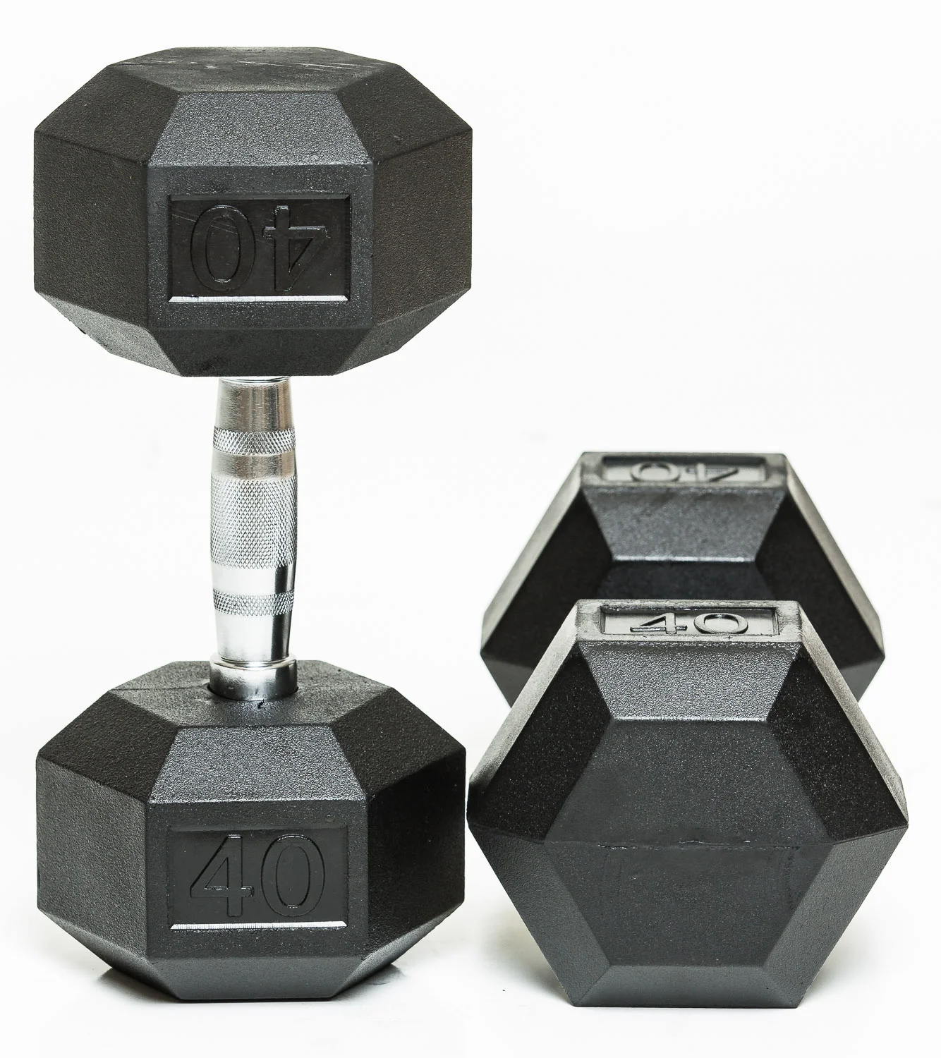 Free Shipping Rubber Hex Dumbbells 40 lb (Each) — Fitness