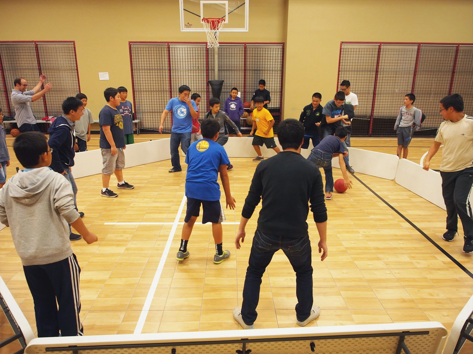 It was every man for himself during arena dodgeball. In terms of survivors...THERE CAN BE ONLY ONE!