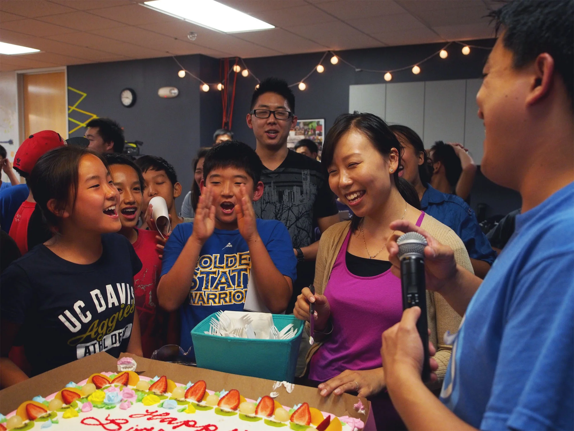 Afterwards, we celebrated all the October birthdays with a GIGANTIC cake that was half the size of a middle schooler! BEST. CAKE. EVER.